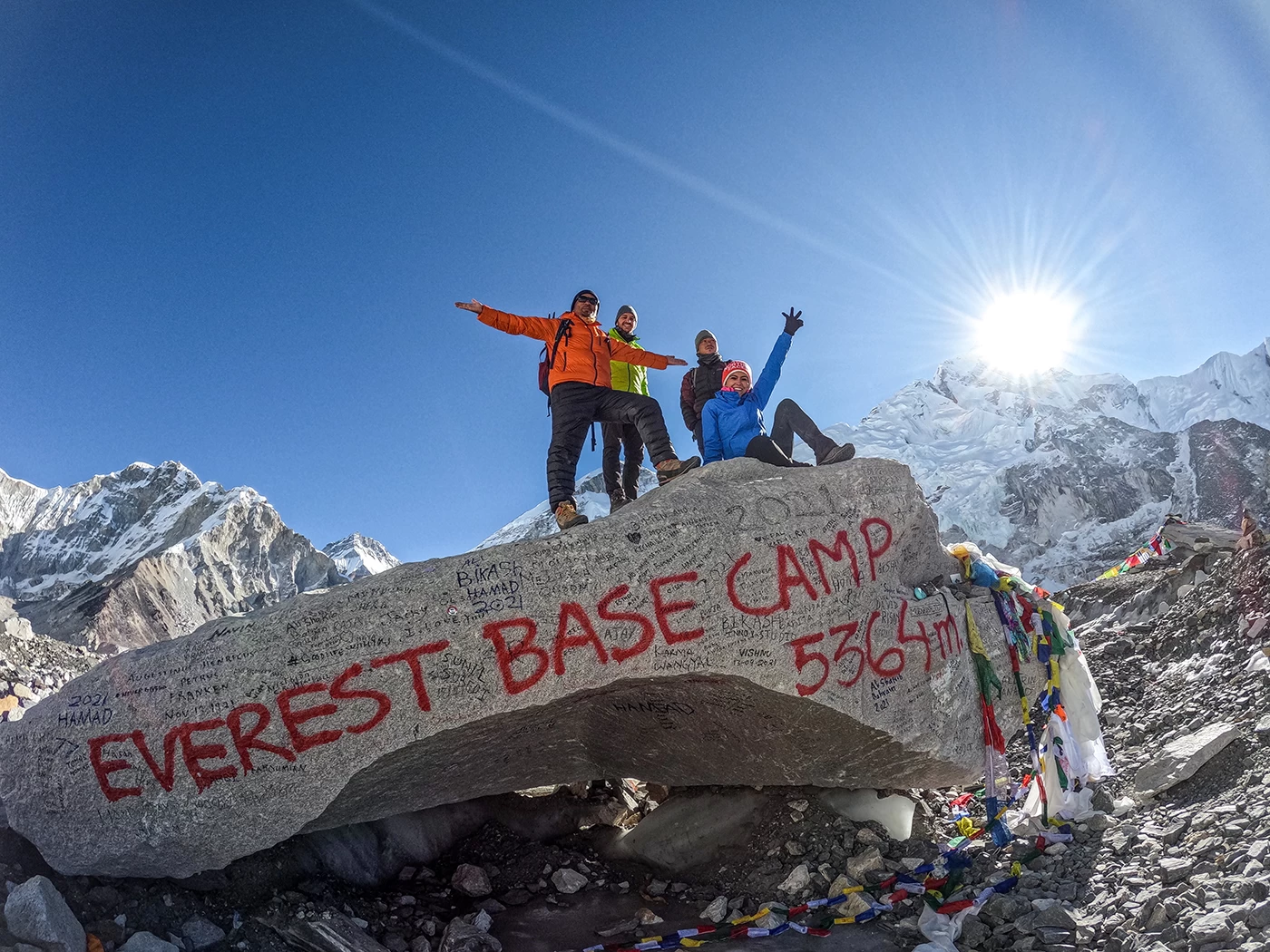  At Everest Base Camp 5,364m. 