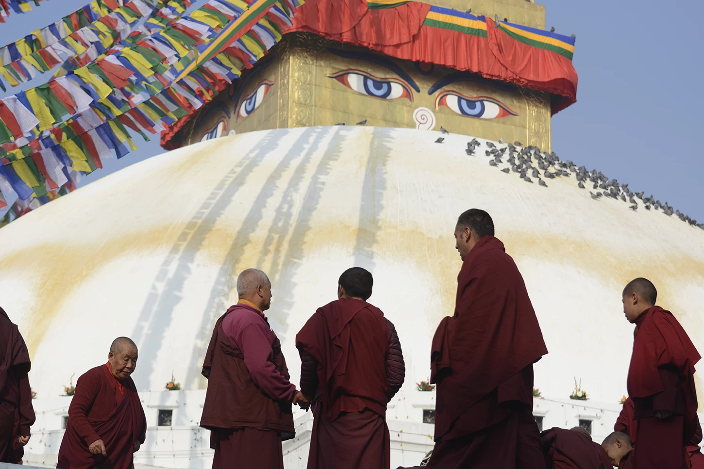  Monks at Stupa 