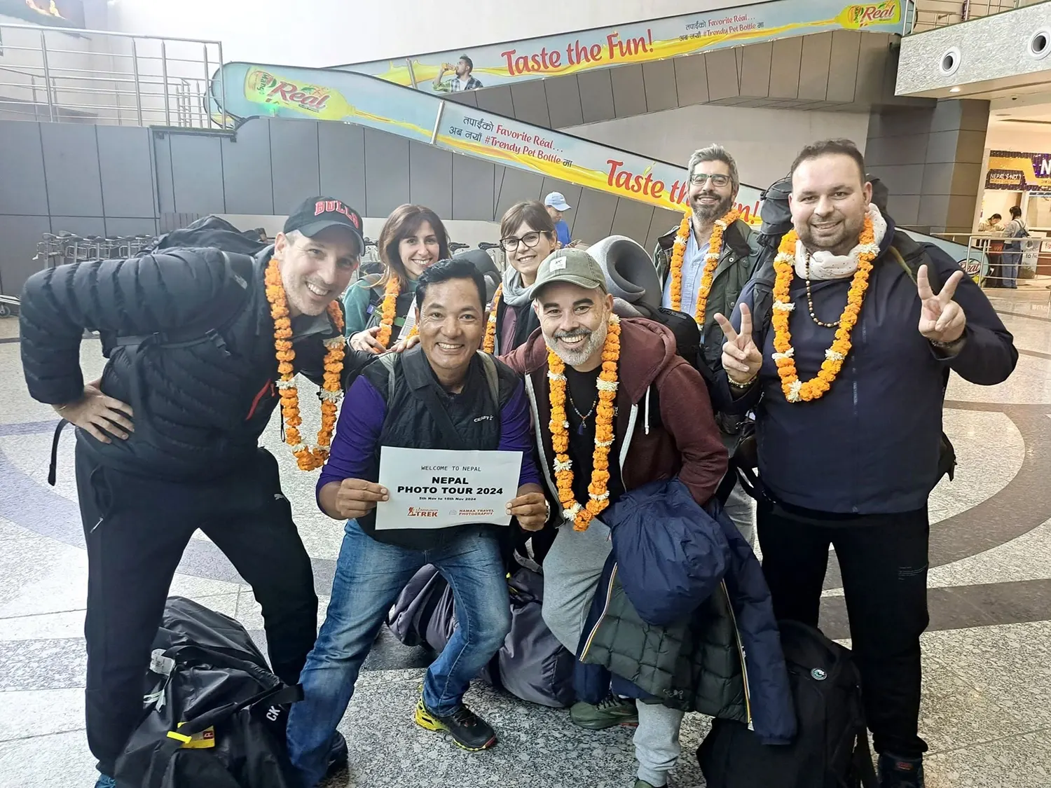 Welcoming a Nepal photography tour team at Tribhuvan International Airport