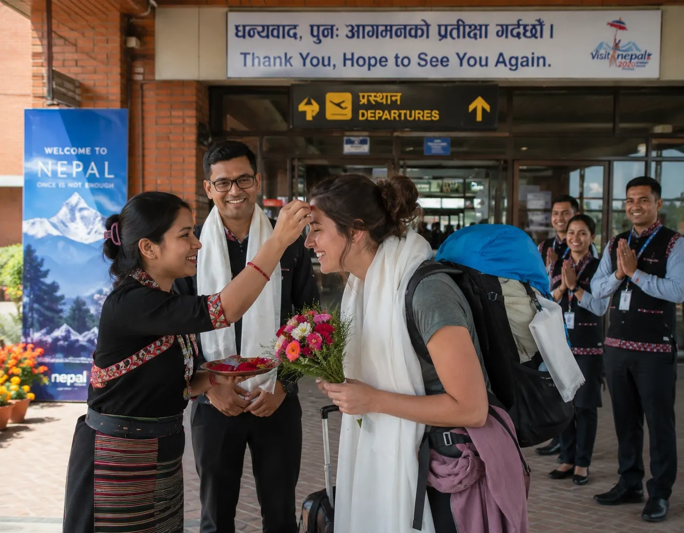Departure from Kathmandu